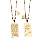 Zodiac Tarot Card & Astrology Necklace: Gold Plated / Pisces