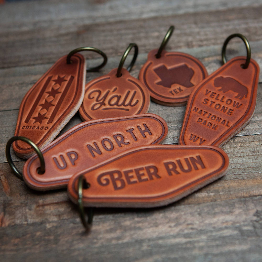 Sedona Arizona Leather Keychain Motel Style