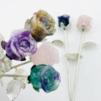 Crystal Rose - Carved Stone -: Yooperlite / Silver