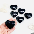 Black Onyx Puff Crystal Hearts