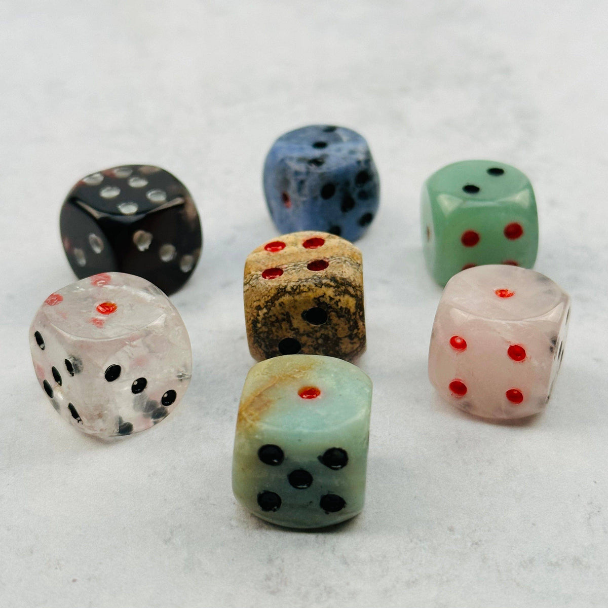 Crystal Gemstone Dice - YOU CHOOSE STONE -: Rose Quartz