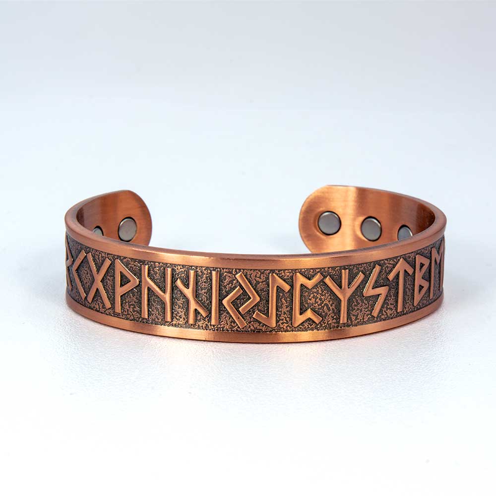 Magnetic Copper Bracelet - Runes - Antique Copper (Each): Copper