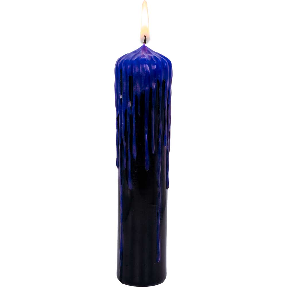 Dripping Colors Pillar Candle - Black/Purple (Each): Black/Purple
