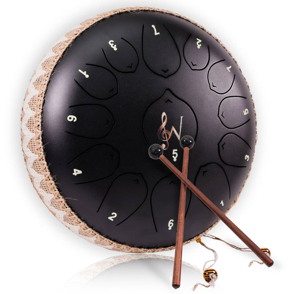 12-Inch Steel Tongue Drum - 13 Notes - Rain Drum: Blue