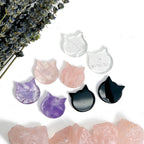 Crystal Spiritual Stone Cat Cabochon Gemstone - Halloween: Crystal Quartz