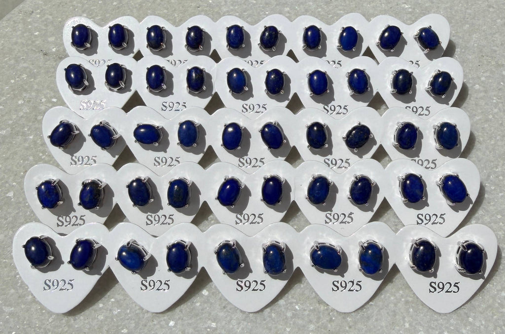 Lapis Lazuli Stud pair 6x8mm