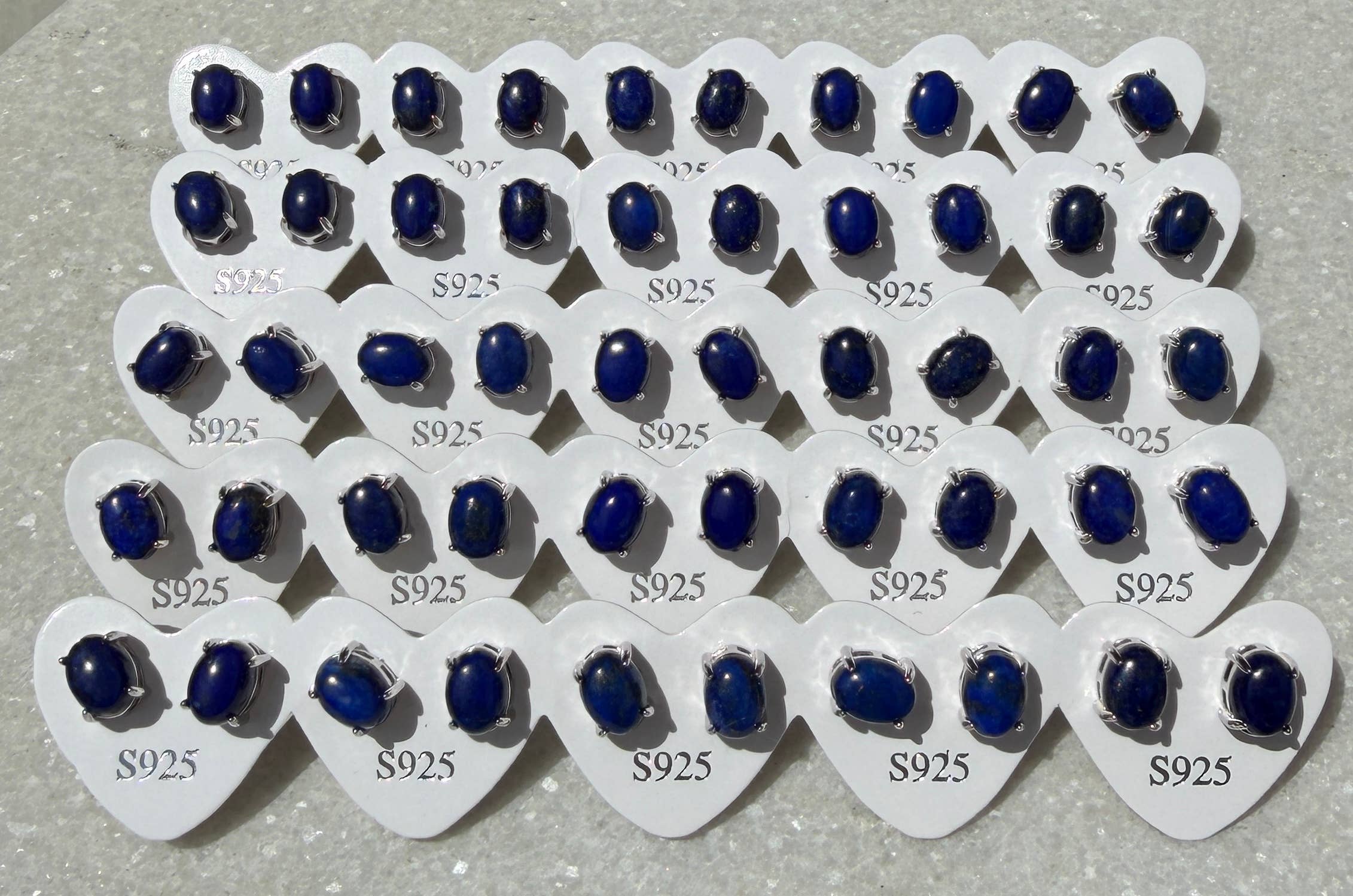 Lapis Lazuli Stud pair 6x8mm