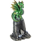 Polyresin Dragon Figurine - On Rocks w/ Skulls (Set of 4)
