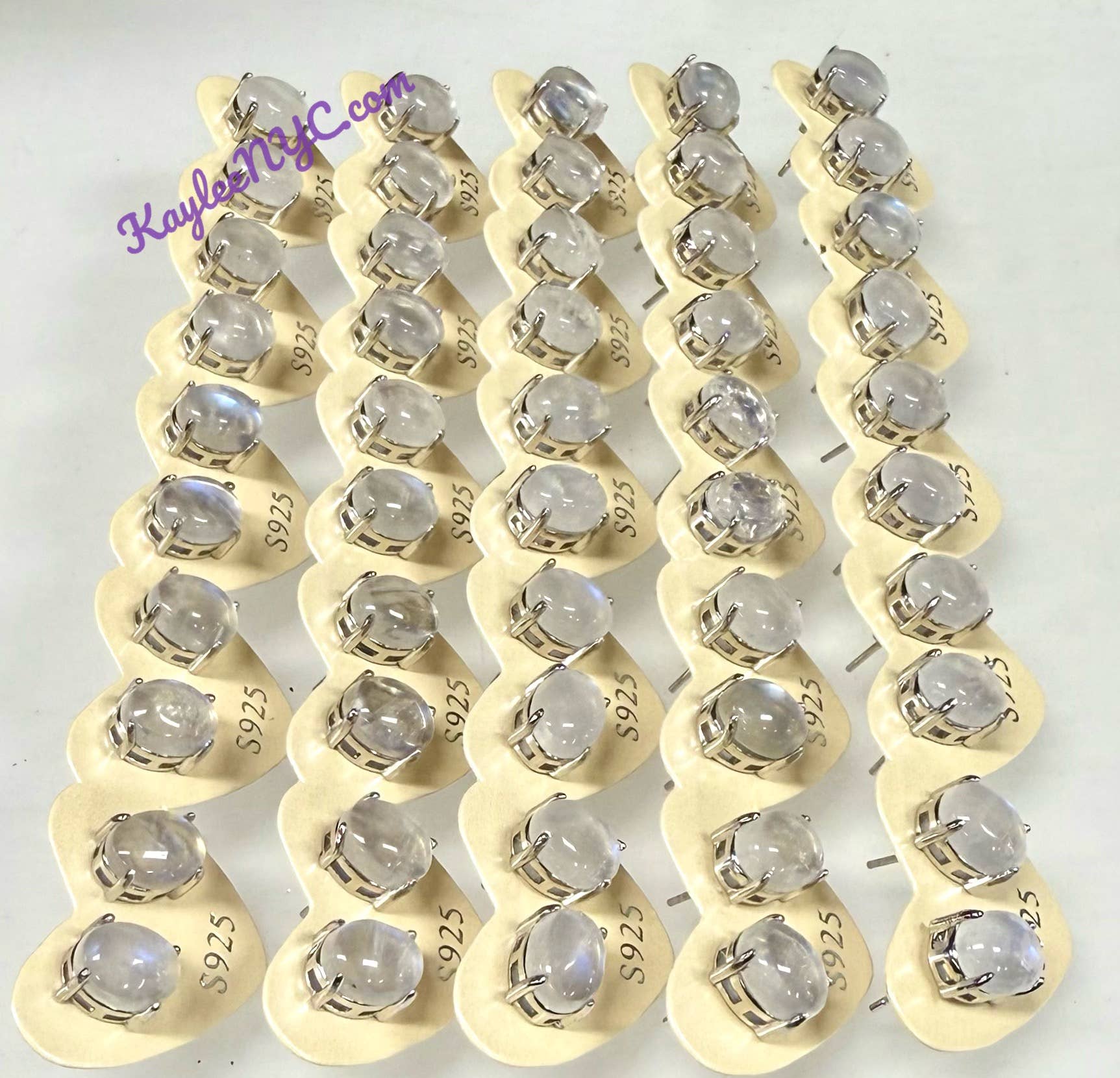 Natural Moonstone Stud Earring 7x9mm