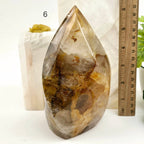 Golden Healer Quartz Crystal Flame Point Cut Base - You Choose #1: 4