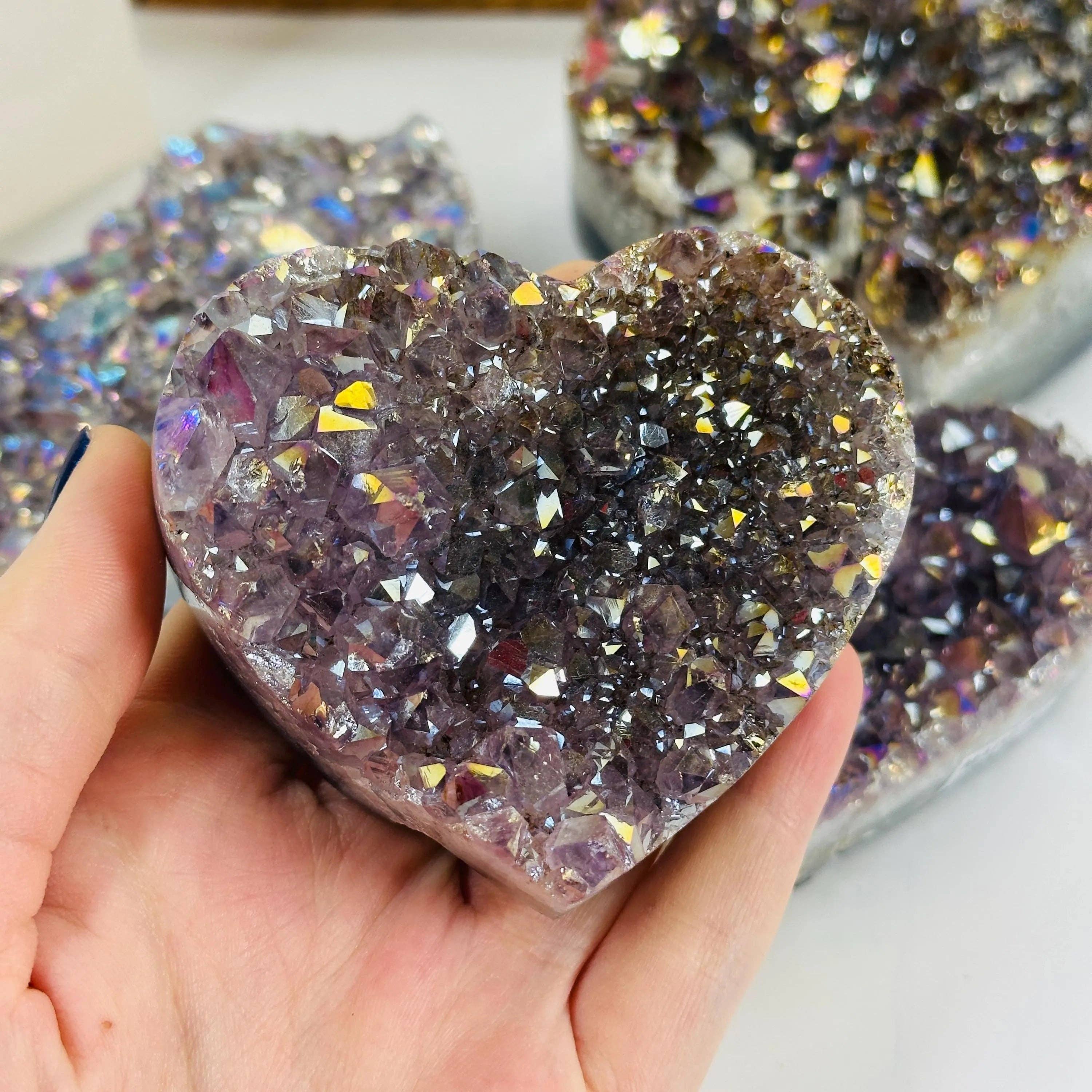 Angel Aura Amethyst Crystal Heart: 1