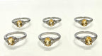 Citrine Ring White Bronze
