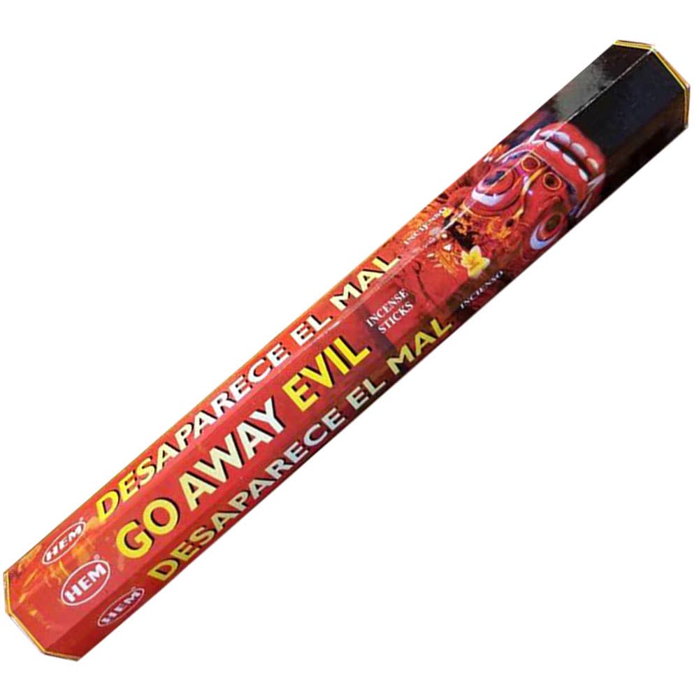 Hem Hexagonal Pack Incense 20 Gr Go Away Evil (Pack of 6)