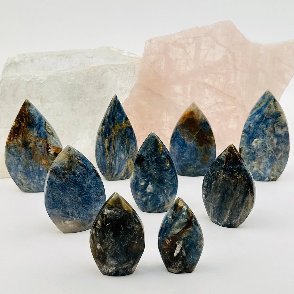 Blue Kyanite Crystal Polished Cut Base Point - By Weight: 260-300g
