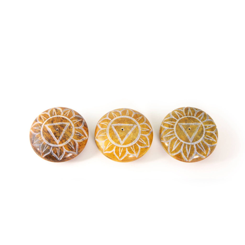 Incense Burner - Soapstone Pebble Solar Plexus -  Manipura