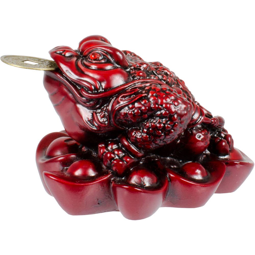 Polyresin Feng Shui Figurine Money Toad - Red (Each)