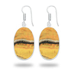 Bumblebee Jasper Earrings – Minimalist Design, Silver-Plated, Handmade
