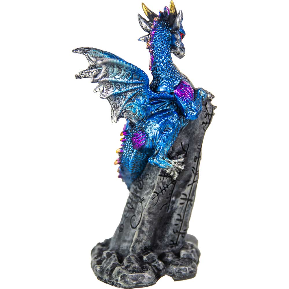 Polyresin Dragon Figurine - On Rocks w/ Skulls (Set of 4)