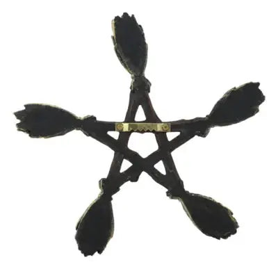 Witches Broomstick Pentagram Wall Plaque