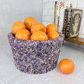 Tumbled Stone Crystal Flower Pot - Size #3: Amethyst