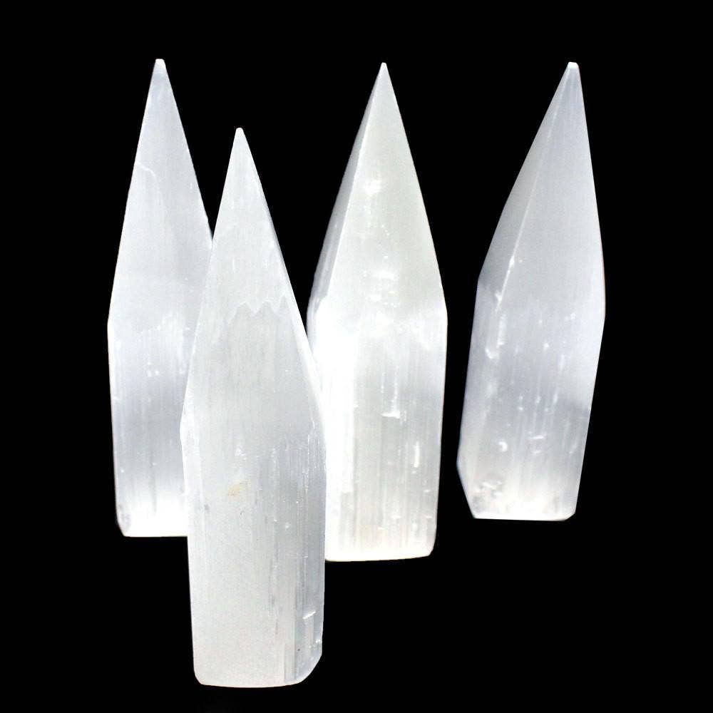 Selenite Crystal Tower Obelisk Point -Stone Generator