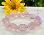 ~15 Rose Quartz Natural Crystal tumble Stretch Bracelet 8”