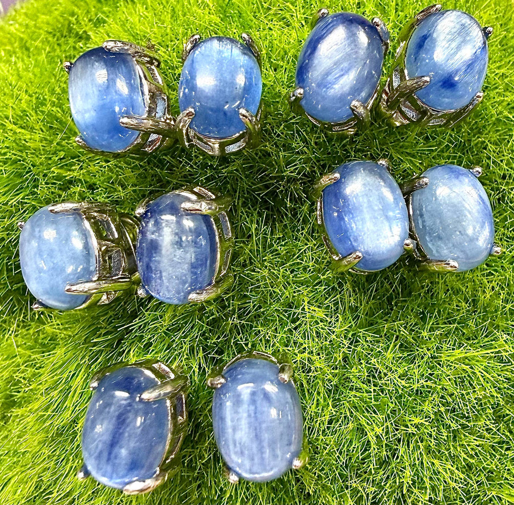 Natural Blue Kyanite Stud Earring 6x8mm