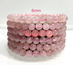 6mm Natural Rose Quartz Crystal Healing Stretch Bracelet