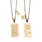 Zodiac Tarot Card & Astrology Necklace: Gold Plated / Taurus