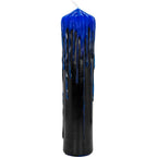 Dripping Colors Pillar Candle - Black/Blue (Each): Black/Blue