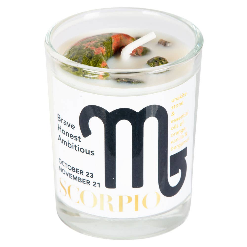 Small Zodiac Candles: Virgo (Red Jasper)