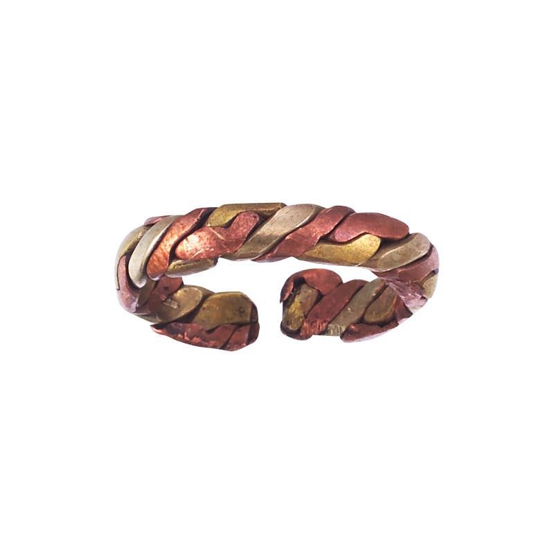 1/4" 3 Metal Braid Cuff Ring
