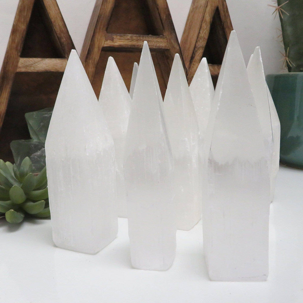 Selenite Crystal Tower Obelisk Point -Stone Generator