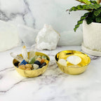 Brass Offering Bowls - Engraved - Crystals or Sun and Moon -: Crystal Cluster