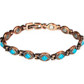 Magnetic Copper and Turquoise Link Bracelet w/ Magnets
