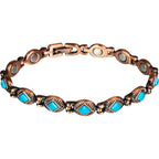 Magnetic Copper and Turquoise Link Bracelet w/ Magnets