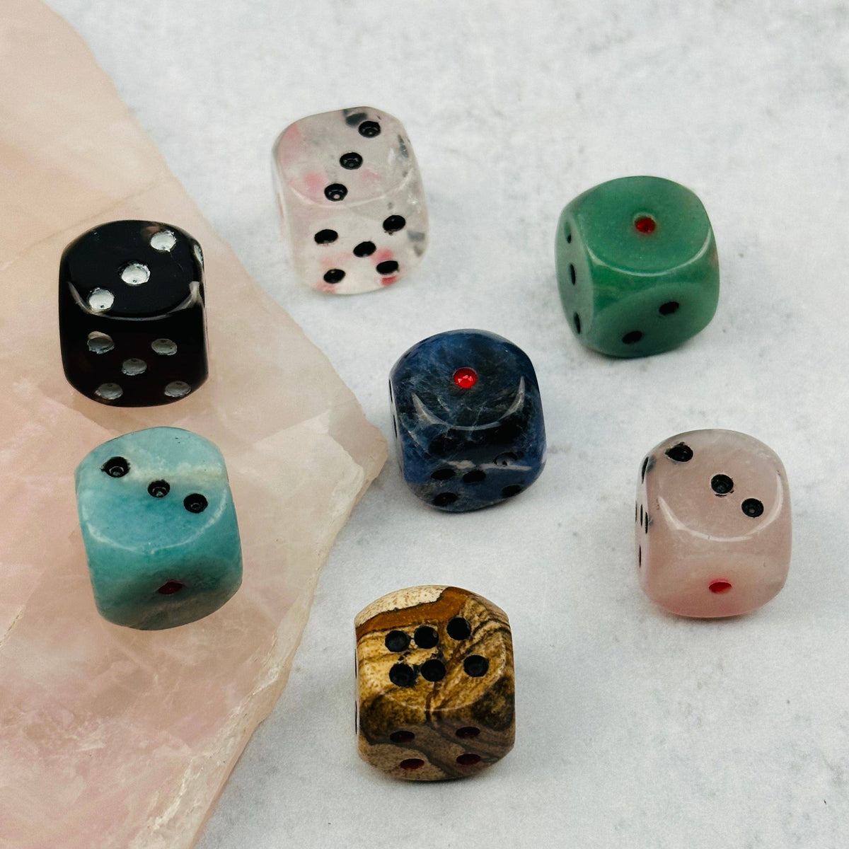 Crystal Gemstone Dice - YOU CHOOSE STONE -: Crystal Quartz