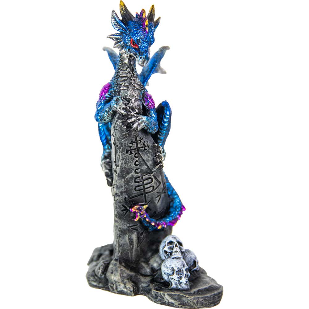 Polyresin Dragon Figurine - On Rocks w/ Skulls (Set of 4)