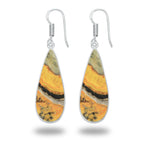 Bumblebee Jasper Earrings – Minimalist Design, Silver-Plated, Handmade