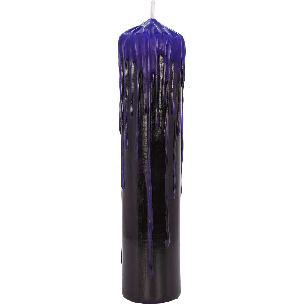 Dripping Colors Pillar Candle - Black/Purple (Each): Black/Purple