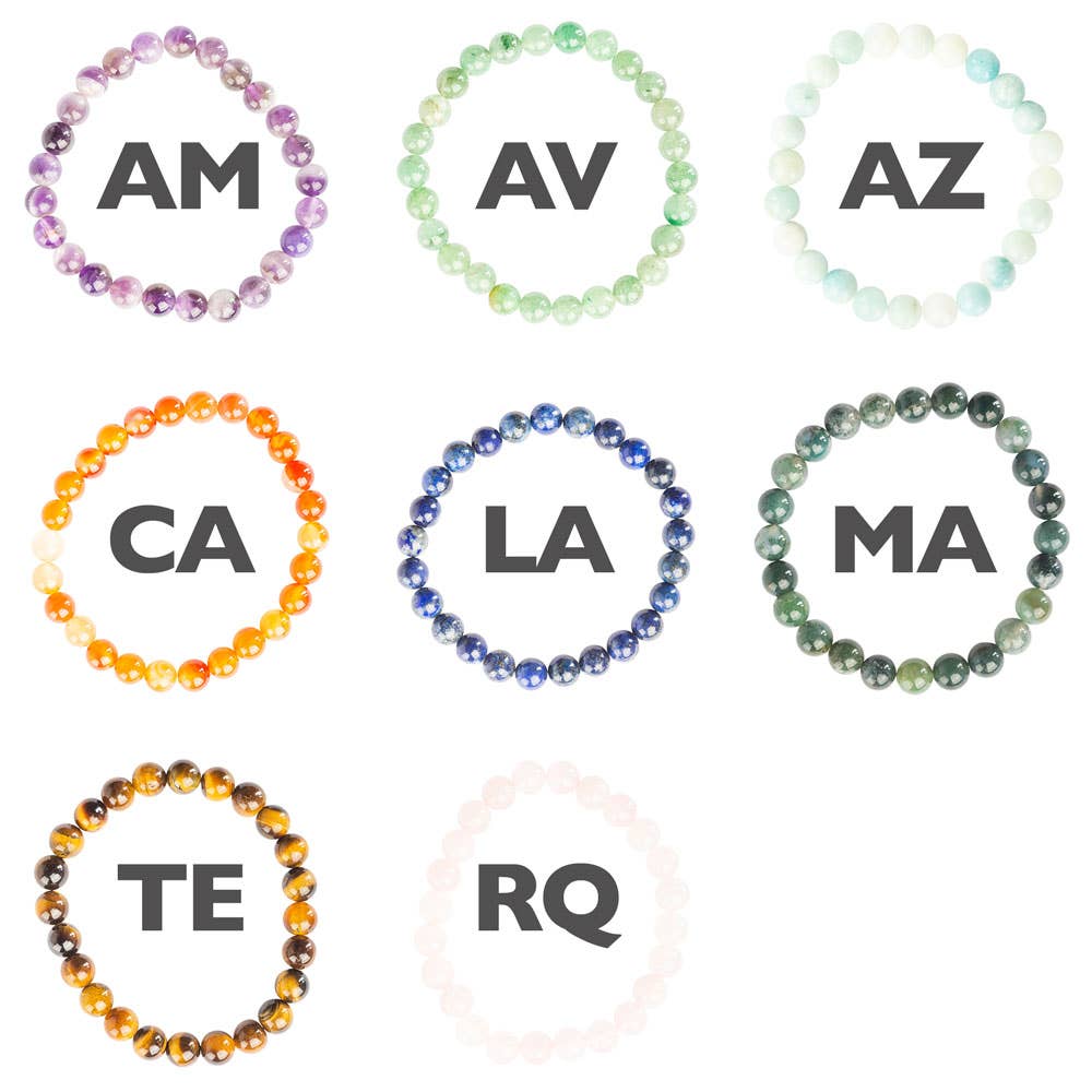 Men's 8mm Energy Bead Bracelet: Amazonite