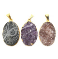 PENDANT- AMETHYST DOUBLE PART DRUSE 1-1.25" (PC)