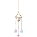 Hanging AB Crystal Prism Suncatcher w/ Crystal Spheres AB