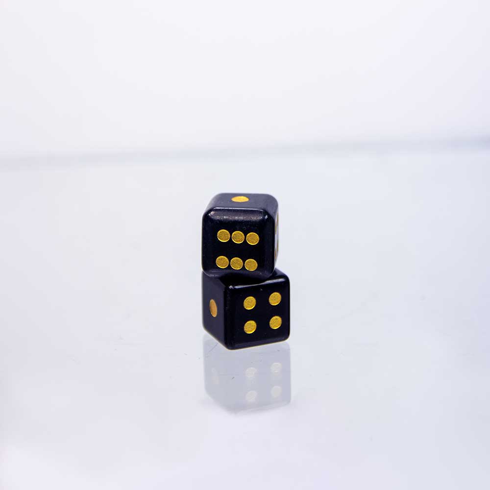 Gemstone Dice - Black Obsidian (Pair): Black obsidian