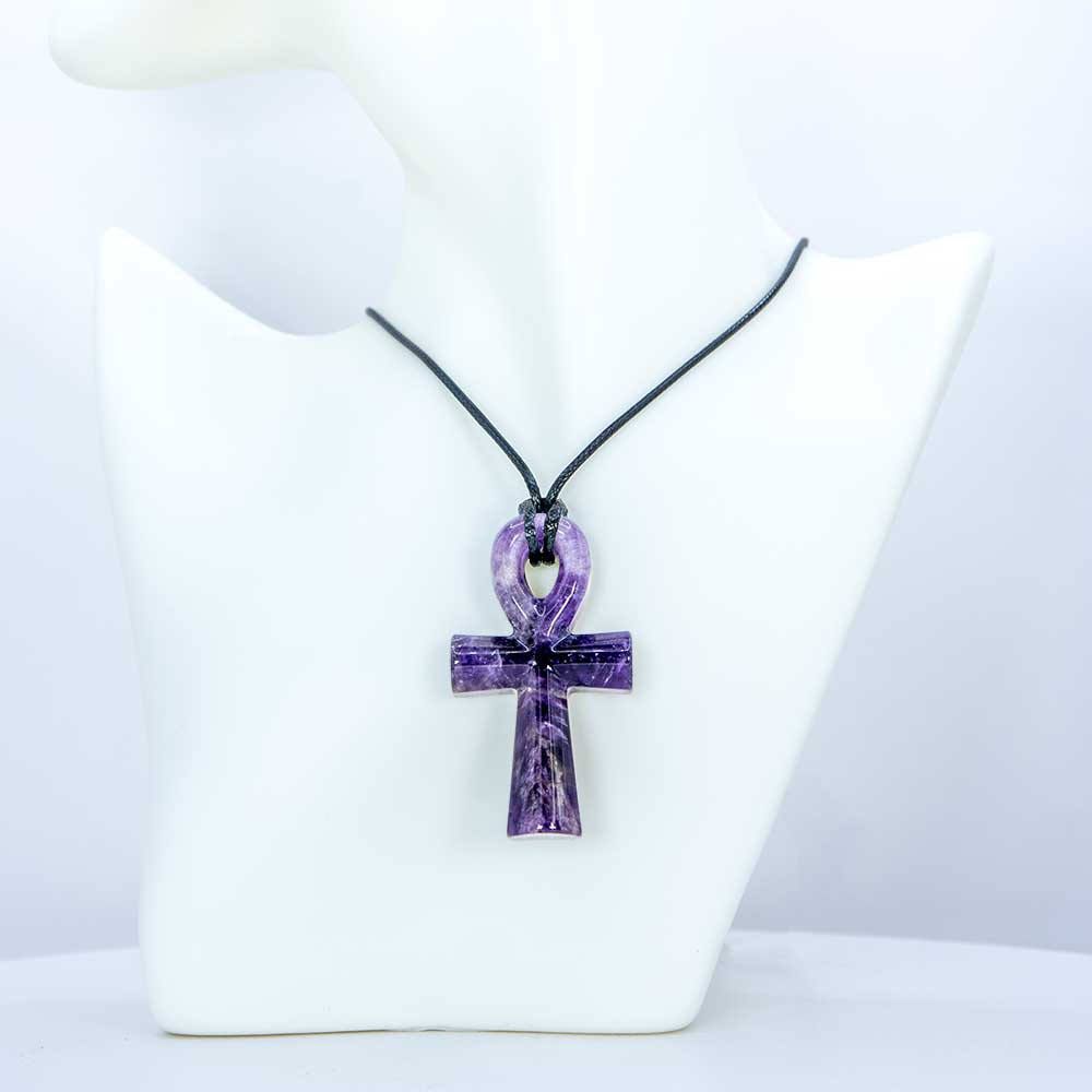 Gemstone Egyptian Ankh Necklace - Amethyst (Each): Amethyst