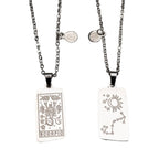 Zodiac Tarot Card & Astrology Necklace: Gold Plated / Libra