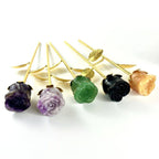 Crystal Rose - Carved Stone -: Yooperlite / Silver