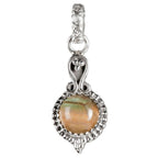 Sterling Silver Pendant With Round Stone: Amethyst