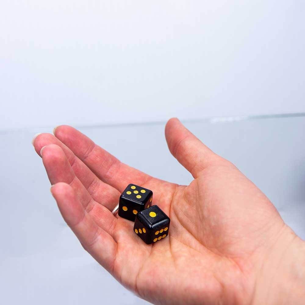 Gemstone Dice - Black Obsidian (Pair): Black obsidian