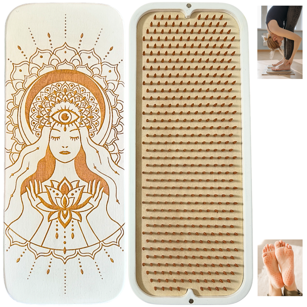 Sadhu Board with Copper Nails, 10mm (0.39 in) – White Gold Color - Most Popular | Tengry
